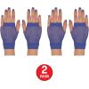Beistle Blue Short Fishnet Gloves – 2 Pairs, Fingerless Stretch Mesh Costume Accessories with Elastic Wrist Cuffs, Retro 80s Party Wear, Halloween Outfit Accents for Dance Rave Themed Events