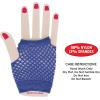 Beistle Blue Short Fishnet Gloves – 2 Pairs, Fingerless Stretch Mesh Costume Accessories with Elastic Wrist Cuffs, Retro 80s Party Wear, Halloween Outfit Accents for Dance Rave Themed Events