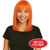 Beistle Orange Long Bob Wig – Straight Synthetic Costume Wig with Bangs, Shoulder-Length Hair Accessory for Halloween Costumes, Themed Party Wear, Stage Performances, Photo Booth Props & Event Styling