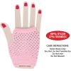Beistle Pink Short Fishnet Gloves – 2 Pairs, Fingerless Stretch Mesh Costume Accessories with Elastic Wrist Cuffs, Retro 80s Neon Party Wear, Halloween Outfit Accents for Dance Rave Themed Events
