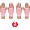 Beistle Pink Short Fishnet Gloves – 2 Pairs, Fingerless Stretch Mesh Costume Accessories with Elastic Wrist Cuffs, Retro 80s Neon Party Wear, Halloween Outfit Accents for Dance Rave Themed Events