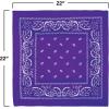 Beistle Purple Fabric Bandanas – 3 Pack, Polyester Paisley Head Scarf Squares, Western Cowboy Rodeo Festival Wearables, Country Costume Accessories, Neck Scarf Wraps & Themed Event Décor, 22″ x 22″