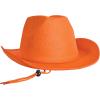 Beistle Purple Velour Cowboy Hat – Western Costume Headwear with Adjustable Chin Strap, Country Theme Accessory for Rodeo Parties, Ranch Events, Photo Booth Props, and Themed Displays(Orange)