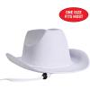 Beistle Purple Velour Cowboy Hat – Western Costume Headwear with Adjustable Chin Strap, Country Theme Accessory for Rodeo Parties, Ranch Events, Photo Booth Props, and Themed Displays(White)