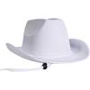 Beistle Purple Velour Cowboy Hat – Western Costume Headwear with Adjustable Chin Strap, Country Theme Accessory for Rodeo Parties, Ranch Events, Photo Booth Props, and Themed Displays(White)