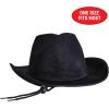Beistle Purple Velour Cowboy Hat – Western Costume Headwear with Adjustable Chin Strap, Country Theme Accessory for Rodeo Parties, Ranch Events, Photo Booth Props, and Themed Displays(Black)