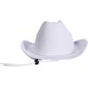 Beistle Purple Velour Cowboy Hat – Western Costume Headwear with Adjustable Chin Strap, Country Theme Accessory for Rodeo Parties, Ranch Events, Photo Booth Props, and Themed Displays(White)