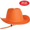 Beistle Purple Velour Cowboy Hat – Western Costume Headwear with Adjustable Chin Strap, Country Theme Accessory for Rodeo Parties, Ranch Events, Photo Booth Props, and Themed Displays(Orange)