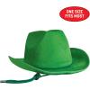 Beistle Purple Velour Cowboy Hat – Western Costume Headwear with Adjustable Chin Strap, Country Theme Accessory for Rodeo Parties, Ranch Events, Photo Booth Props, and Themed Displays(Green)