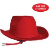 Beistle Purple Velour Cowboy Hat – Western Costume Headwear with Adjustable Chin Strap, Country Theme Accessory for Rodeo Parties, Ranch Events, Photo Booth Props, and Themed Displays(Red)