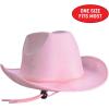 Beistle Purple Velour Cowboy Hat – Western Costume Headwear with Adjustable Chin Strap, Country Theme Accessory for Rodeo Parties, Ranch Events, Photo Booth Props, and Themed Displays(Pink)