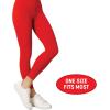 Beistle Red Footless Tights – Adult Stretchy Polyester Costume Leggings, Solid Color Tights for Halloween Costumes, Stage Performances, Themed Events, Outfit Photo Booth Styling & Event Wear