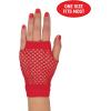 Beistle Red Short Fishnet Gloves – 2 Pairs, Fingerless Stretch Mesh Costume Accessories with Elastic Wrist Cuffs, Retro 80s Party Wear, Halloween Outfit Accents for Dance Rave Themed Events