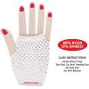 Beistle White Short Fishnet Gloves – 2 Pairs, Fingerless Stretch Mesh Costume Accessories with Elastic Wrist Cuffs, Retro 80s Party Wear, Halloween Outfit Accents for Dance Rave Themed Events