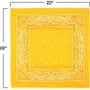 Beistle Yellow Fabric Bandanas – 3 Pack, Polyester Paisley Head Scarf Squares, Western Cowboy Rodeo Festival Wearables, Country Costume Accessories, Neck Scarf Wraps & Themed Event Décor, 22″ x 22″