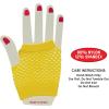 Beistle Yellow Short Fishnet Gloves – 2 Pairs, Fingerless Stretch Mesh Costume Accessories with Elastic Wrist Cuffs, Retro 80s Neon Party Wear, Halloween Outfit Accents for Dance Rave Themed Events