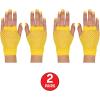 Beistle Yellow Short Fishnet Gloves – 2 Pairs, Fingerless Stretch Mesh Costume Accessories with Elastic Wrist Cuffs, Retro 80s Neon Party Wear, Halloween Outfit Accents for Dance Rave Themed Events