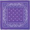Beistle Purple Fabric Bandanas – 3 Pack, Polyester Paisley Head Scarf Squares, Western Cowboy Rodeo Festival Wearables, Country Costume Accessories, Neck Scarf Wraps & Themed Event Décor, 22″ x 22″