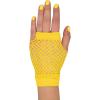 Beistle Yellow Short Fishnet Gloves – 2 Pairs, Fingerless Stretch Mesh Costume Accessories with Elastic Wrist Cuffs, Retro 80s Neon Party Wear, Halloween Outfit Accents for Dance Rave Themed Events