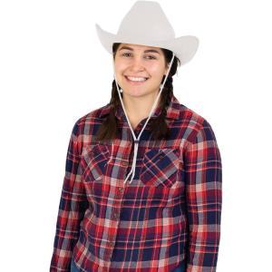 Beistle Purple Velour Cowboy Hat – Western Costume Headwear with Adjustable Chin Strap, Country Theme Accessory for Rodeo Parties, Ranch Events, Photo Booth Props, and Themed Displays(White)