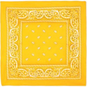 Beistle Yellow Fabric Bandanas – 3 Pack, Polyester Paisley Head Scarf Squares, Western Cowboy Rodeo Festival Wearables, Country Costume Accessories, Neck Scarf Wraps & Themed Event Décor, 22″ x 22″