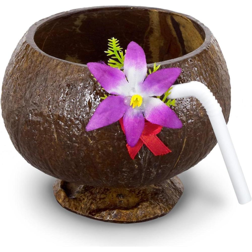 image:imageCoconut Cup flower amp straw included Party Accessory 1 count 1Pkg