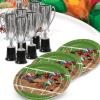 Beistle Trophy Cup Awards – 6 Pack, Silver Metallic Trophy Cups on Black Base, Classic Recognition Display for Sports Events & Team Recognition, Celebrations & Award Ceremonies, 8½”