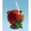Coconut Cup and Flower with Straw Pack of 12