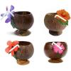 Coconut Cup and Flower with Straw Pack of 12