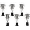 Beistle Trophy Cup Awards – 6 Pack, Silver Metallic Trophy Cups on Black Base, Classic Recognition Display for Sports Events & Team Recognition, Celebrations & Award Ceremonies, 8½”