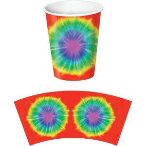 Beistle 60’s Tie Dye Party Beverage Cups, 9 Oz – 12 Pack(8/Pkg)