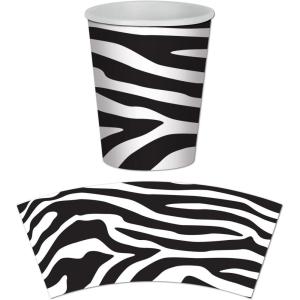 Beistle 9 Oz Jungle Themed Zebra Print Beverage Cups – 12 Pack(8/Pkg)