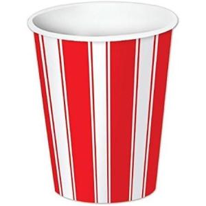 Beistle Club Pack Red and White Paper Hot/Cold Cups Pack of 8 Cups, Box Contains 12 Packs (96 Printed Paper Cups)