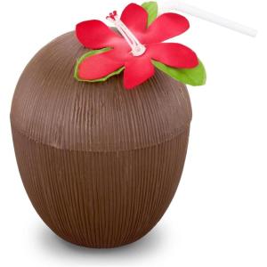 Beistle Company – Coconut Cup with Cover and Straw – Standard