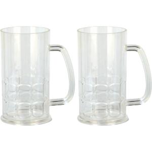 Beistle Plastic Beer Stein with Handle, Clear 17 oz. Drinkware Mug Party Favor for Oktoberfest, St. Patrick’s Day, Halloween, German Festivals, Beer Tasting Events, and Pub Crawls(17 Ounces (Pack of 2))