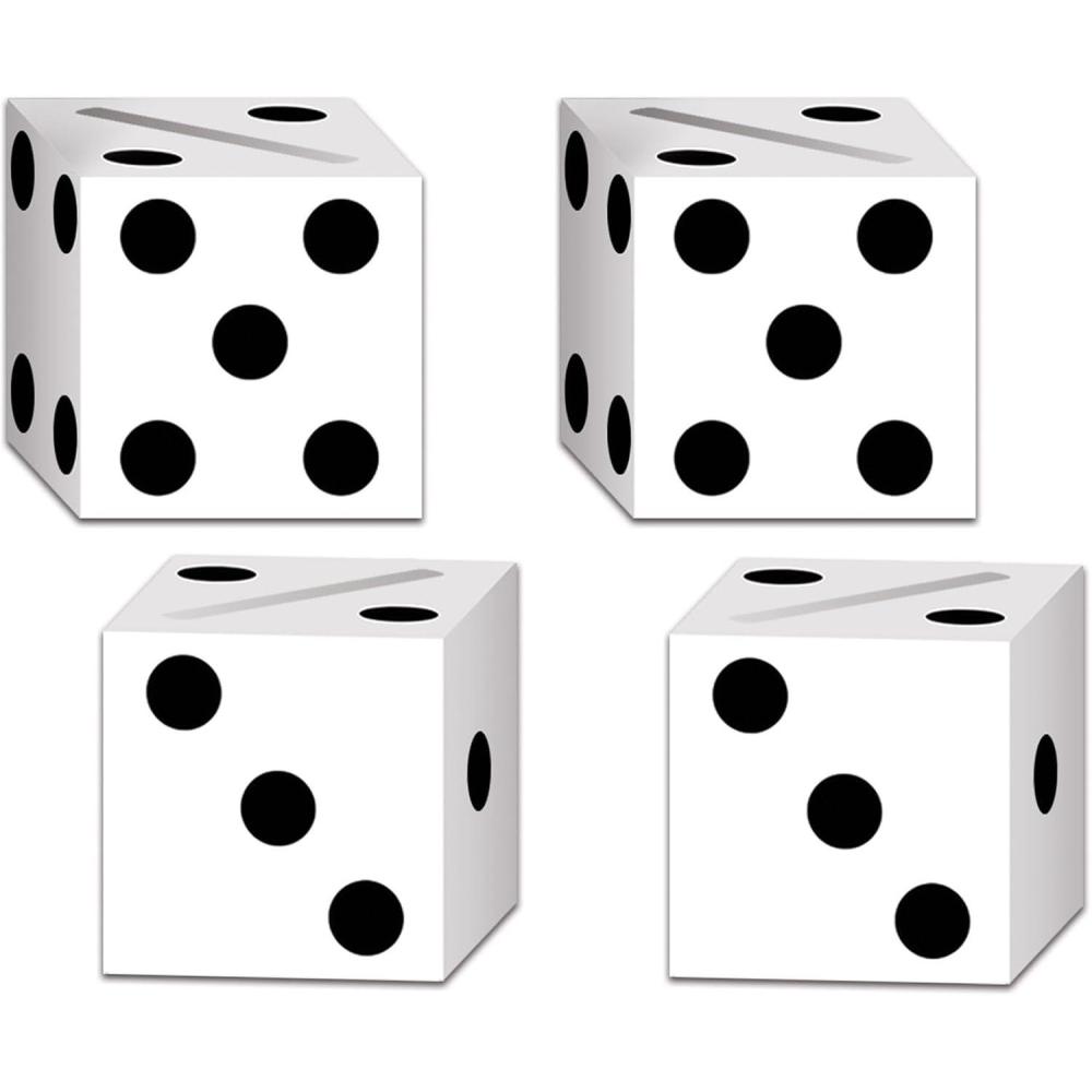 image:imageBeistle 4 Piece Paper Dice Card Boxes For Casino Theme Party Supplies Table Dcor Made In USA Since 1900
