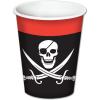 Beistle Club Pack Printed Pirate 9oz Paper Hot/Cold Cup Pack of 8, Box Contains 12 Packs (96 Cups)
