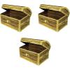 Beistle Treasure Chest Box – 3 Pirate Treasure Chest Decorations with Two Designs, Cardstock Assembly Props for Halloween Pirate Loot Displays Adventure Centerpiece Table Decor, 11¾” x 8″