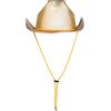 Beistle Theatrical Cowboy Hat – Gold Western Costume Hat with Adjustable Chin Strap, Metallic Rodeo Prop for Theme Parties, Halloween Costumes, Stage Performances, Festivals & Photo Booth Accessories