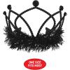 Beistle Black Plastic Tiaras – 3 Pack, Crown Headpieces with Metallic Fringe, Spirit Headwear for Stage Performances, Halloween Costumes, Photo Booth Props, Themed Events & Novelty Party Wear