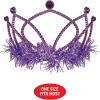 Beistle Purple Plastic Tiaras – 3 Pack, Crown Headpieces with Metallic Fringe, Spirit Headwear for Stage Performances, Halloween Costumes, Photo Booth Props, Themed Events & Novelty Party Wear