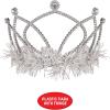 Beistle Silver Plastic Tiaras – 3 Pack, Crown Headpieces with Metallic Fringe, Spirit Headwear for Stage Performances, Halloween Costumes, Photo Booth Props, Themed Events & Novelty Party Wear