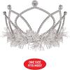 Beistle Silver Plastic Tiaras – 3 Pack, Crown Headpieces with Metallic Fringe, Spirit Headwear for Stage Performances, Halloween Costumes, Photo Booth Props, Themed Events & Novelty Party Wear