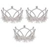 Beistle Silver Plastic Tiaras – 3 Pack, Crown Headpieces with Metallic Fringe, Spirit Headwear for Stage Performances, Halloween Costumes, Photo Booth Props, Themed Events & Novelty Party Wear
