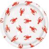 Beistle Crawfish Paper Plates – 16 Pack, Red and White Disposable Party Tableware, Round Seafood-Themed Dessert Plates for Boil Tables, Coastal Events, Mardi Gras Celebrations & Cajun Displays, 7″