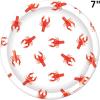 Beistle Crawfish Paper Plates – 16 Pack, Red and White Disposable Party Tableware, Round Seafood-Themed Dessert Plates for Boil Tables, Coastal Events, Mardi Gras Celebrations & Cajun Displays, 7″