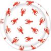 Beistle Crawfish Paper Plates – 16 Pack, Red and White Disposable Party Tableware, Round Seafood-Themed Dessert Plates for Boil Tables, Coastal Events, Mardi Gras Celebrations & Cajun Displays, 7″