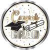 Beistle Graduation Paper Plates – 16 Pack, White and Silver Congrats Grad Disposable Party Tableware with Cap and Diploma Design, Round Dessert Plates for Commencement Celebrations & Parties, 7″
