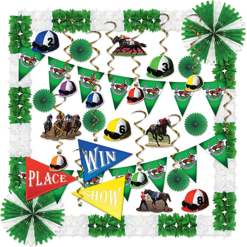image:imageBeistle Horse Racing Kit 37 Piece Derby Day Decorations Sports Party Supplies 6  295 Multicolored