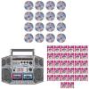 Beistle 1990’s Themed Party Decoration Kit – 16 Disposable CD Paper Plates, Boom Box Accessory, 32 90’s Floppy Disk Luncheon Napkins – Throwback Retro Music Decor